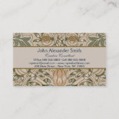 Carte De Visite William Morris Lily et Motif de grenade (Dos)