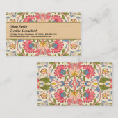 Carte De Visite William Morris Lodden Motif Floral Pastel (Devant / Derrière)