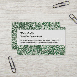 Carte De Visite william morris marigold vert floral fleur