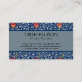 Carte De Visite William Morris Medway Floral bleu (Dos)