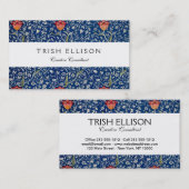 Carte De Visite William Morris Medway Floral bleu (Devant / Derrière)