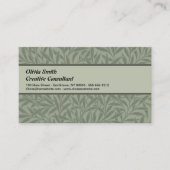 Carte De Visite William Morris Motif Saule Antique Vert Sauge (Devant)
