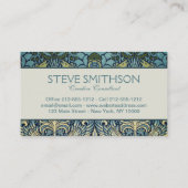 Carte De Visite William Morris Peacock and Dragon Woven Design (Dos)