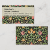 Carte De Visite William Morris Persian Floral Antique (Devant / Derrière)