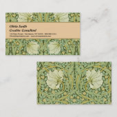 Carte De Visite William Morris Pimpernel Fond d'écran bleu Floral (Devant / Derrière)