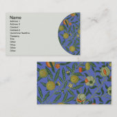 Carte De Visite William Morris Pomegranate Bleu papier peint color (Devant / Derrière)