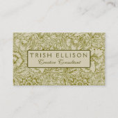 Carte De Visite William Morris Poppy Classic Floral Green (Devant)