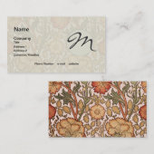Carte De Visite William Morris Rose Flower Fond d'écran Motif (Devant / Derrière)