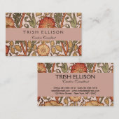 Carte De Visite William Morris Rose Flower Fond d'écran Motif (Devant / Derrière)