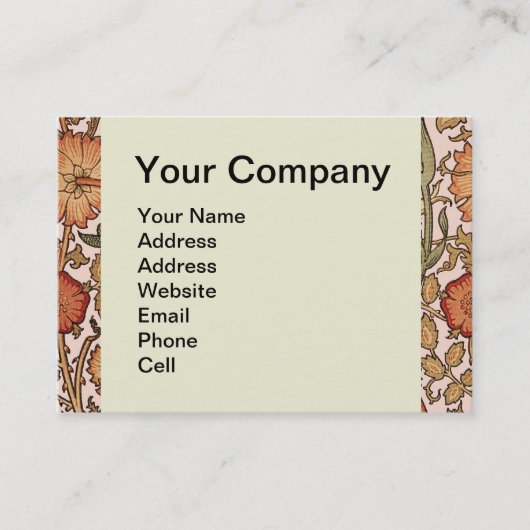 Carte De Visite William Morris Rose Flower Fond d'écran Motif (Devant)