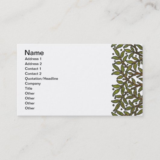 Carte De Visite William Morris Tree Frieze Fond d'écran floral (Devant)