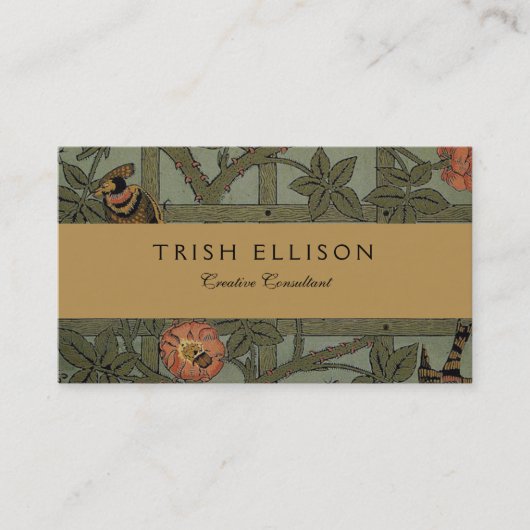 Carte De Visite William Morris Trellis Wallpaper Art (Devant)