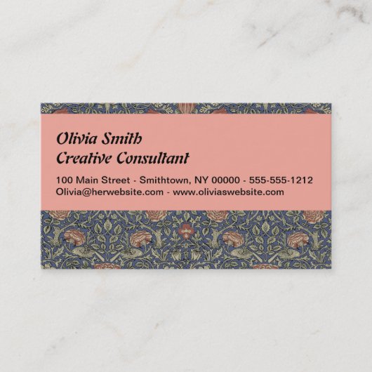 Carte De Visite William Morris Tudor Fond d'écran Rose (Devant)