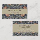 Carte De Visite William Morris Tudor Fond d'écran Rose (Devant / Derrière)