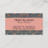 Carte De Visite William Morris Tudor Fond d'écran Rose (Dos)