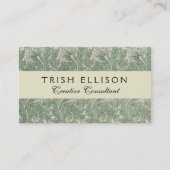 Carte De Visite William Morris tulip fond textile vert (Devant)
