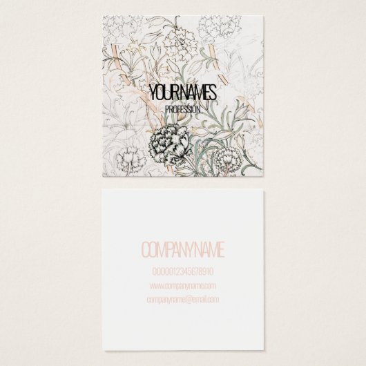 CARTE DE VISITE : WILLIAM MORRIS : TULIP SAUVAGE (Devant & derrière)