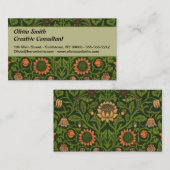 Carte De Visite William Morris Violet et Columbine Art Rug (Devant / Derrière)