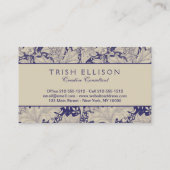 Carte De Visite William Morris Wallflower bleu damas floral (Dos)