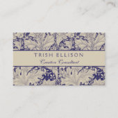 Carte De Visite William Morris Wallflower bleu damas floral (Devant)