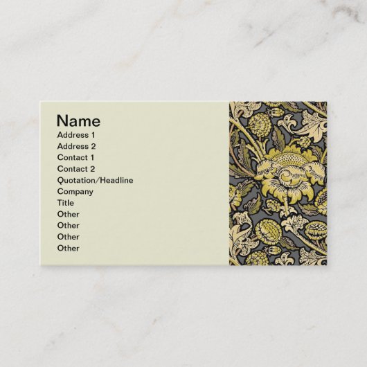 Carte De Visite William Morris Wey Fond d'écran Floral (Devant)
