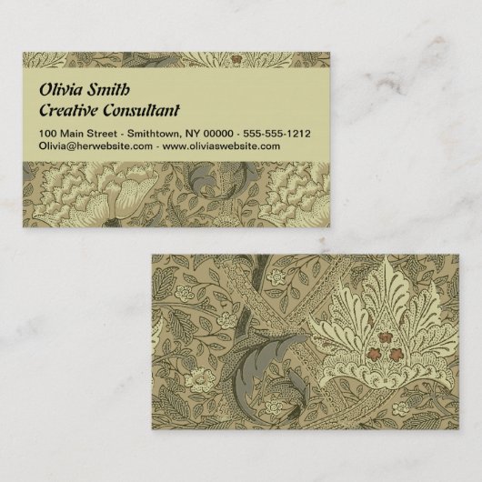 Carte De Visite William Morris Windrush Motif de fond d'écran (Devant / Derrière)