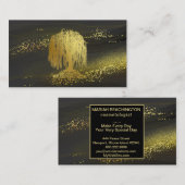 Carte De Visite *~* Willow Tree Gold Dust Black Gold Parties scint (Devant / Derrière)