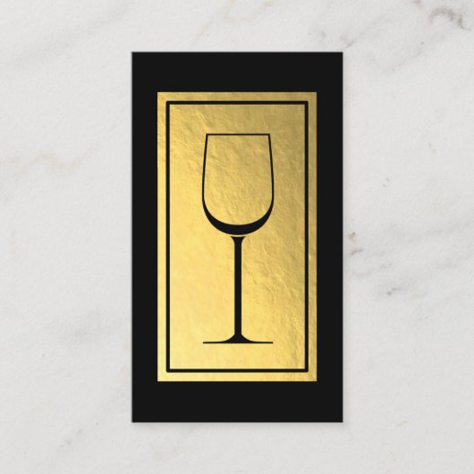 Carte De Visite Win Bartender Sommelier Faux Gold Foil (Devant)