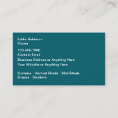 Carte De Visite Window Coverings And Blinds Store (Dos)