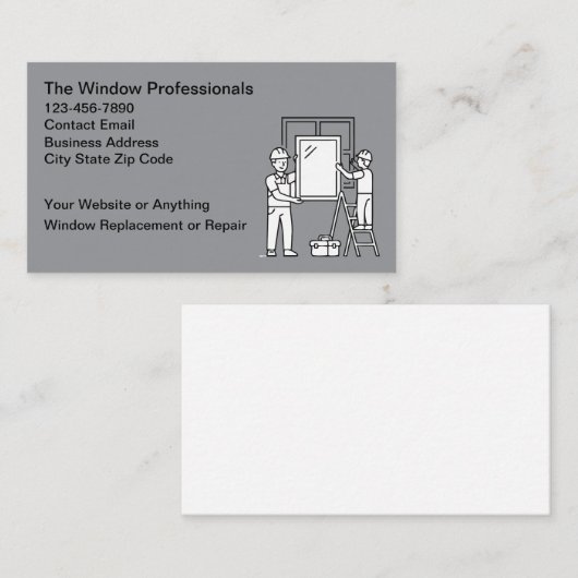 Carte De Visite Window Repair Replace Services (Devant / Derrière)