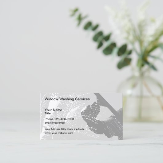 Carte De Visite Window Washer Cleaning Service (Debout devant)