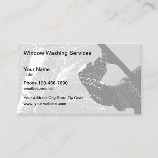 Carte De Visite Window Washer Cleaning Service (Devant)