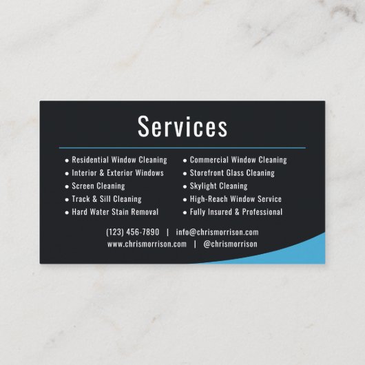 Carte De Visite Window Washing Service  (Dos)