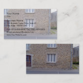 Carte De Visite Windows dans la Chambre rugueuse de mur en pierre (Devant / Derrière)