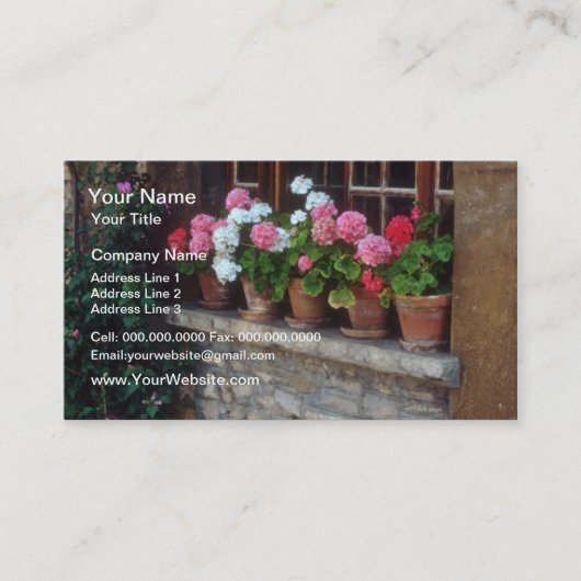 Carte De Visite Windows en fleurs de Perouges (Devant)