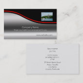 Carte De Visite Windsor Castle River Thames, rouge swoosh métal lo (Devant / Derrière)