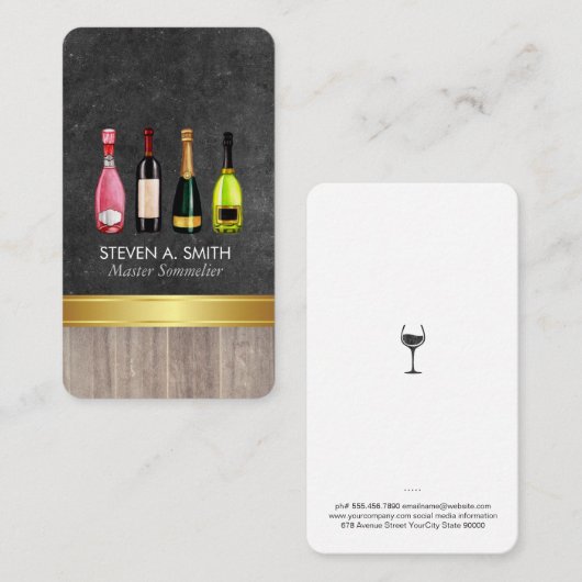 Carte De Visite Wine Assortment | Vineyard Tasting (Devant / Derrière)