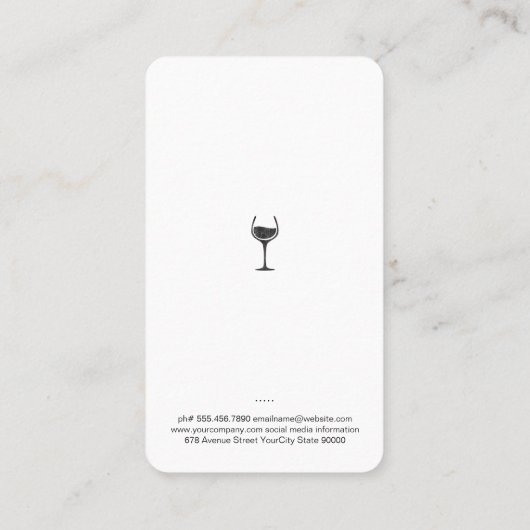 Carte De Visite Wine Assortment | Vineyard Tasting (Dos)