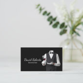 Carte De Visite Wine Bartender Professional Sommelier Classy Noir (Debout devant)