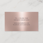 Carte De Visite Wine Bartender Sommelier Moderne Rose Gold (Dos)