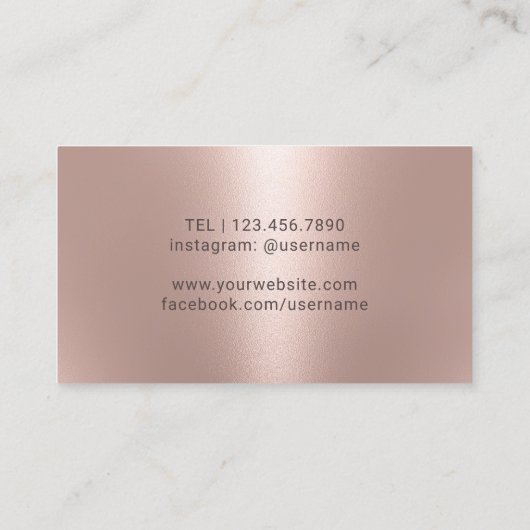 Carte De Visite Wine Bartender Sommelier Moderne Rose Gold (Dos)