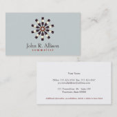 Carte De Visite Wine Bottle Wheeler Simple Grey (Devant / Derrière)