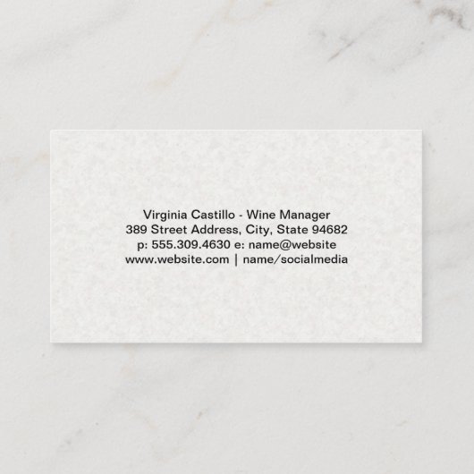 Carte De Visite Wine Bottles Fork Logo (Dos)