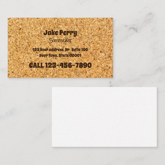 Carte De Visite Wine Consultant Cork (Devant / Derrière)