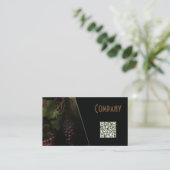 Carte De Visite Winery Wine crapes bottled with QR on black design (Debout devant)