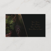 Carte De Visite Winery Wine crapes bottled with QR on black design (Dos)