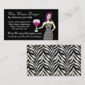 Carte De Visite WineWomenDesigns.com comportant la renarde de vin (Devant / Derrière)