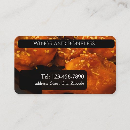 Carte De Visite Wing and boneless , editable (Devant)