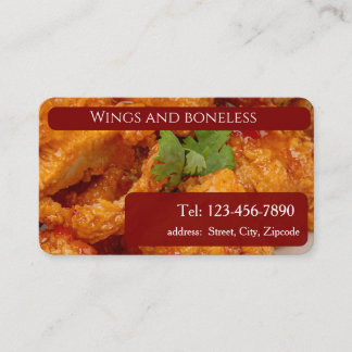 Carte De Visite Wing and boneless , editable