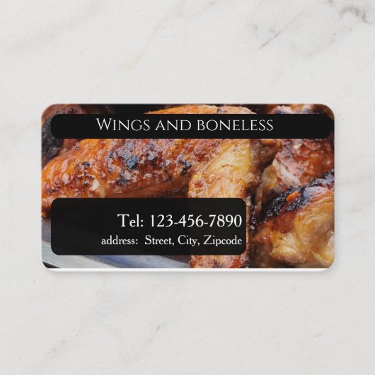 Carte De Visite  Wing and boneless , editable  (Devant)